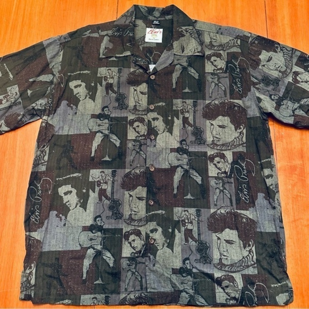 XL David Carey ELVIS PRESLEY Short Sleeve Button Down Vintage Camp Shirt